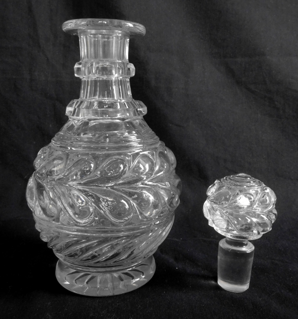 Le Creusot crystal whisky decanter / wine decanter, early 19th century circa 1830