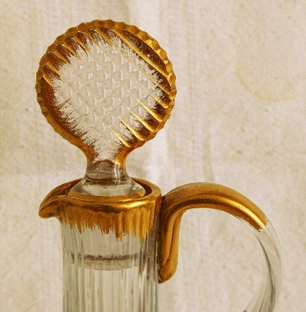 Daum crystal liquor bottle enhanced with fine gold, circa 1900 - signed