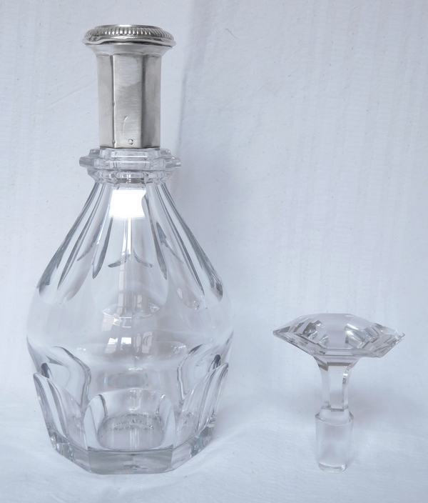 Baccarat crystal and sterling silver decanter, Harcourt pattern