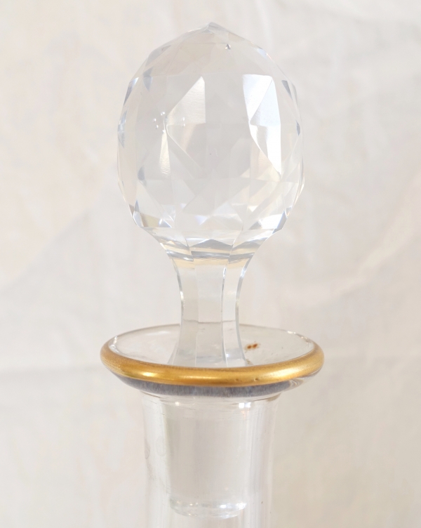 Baccarat crystal liquor bottle, rare Art Nouveau production circa 1900