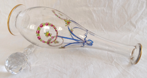 Baccarat crystal liquor bottle, rare Art Nouveau production circa 1900