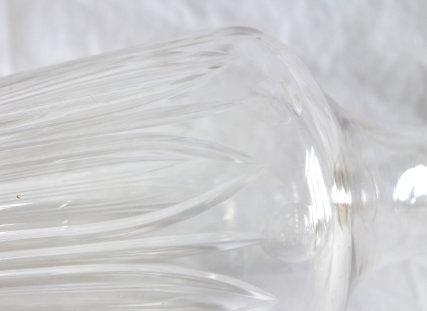 Carafe à liqueur en cristal de Baccarat taillé monture en vermeil - argent massif poinçon Minerve