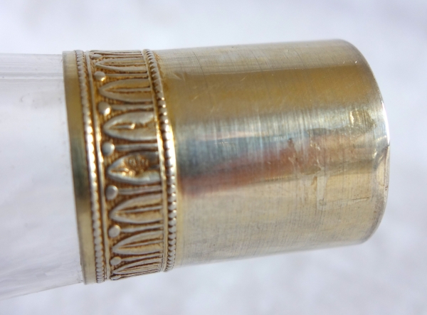 Carafe à liqueur en cristal de Baccarat taillé monture en vermeil - argent massif poinçon Minerve