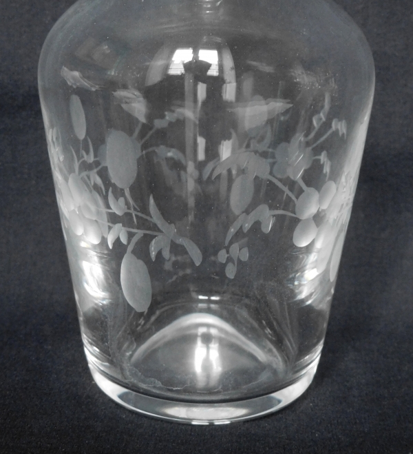 Late 19th century engraved crystal liquor bottle