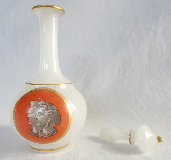 Baccarat crystal opaline liquor bottle - Napoleon III production