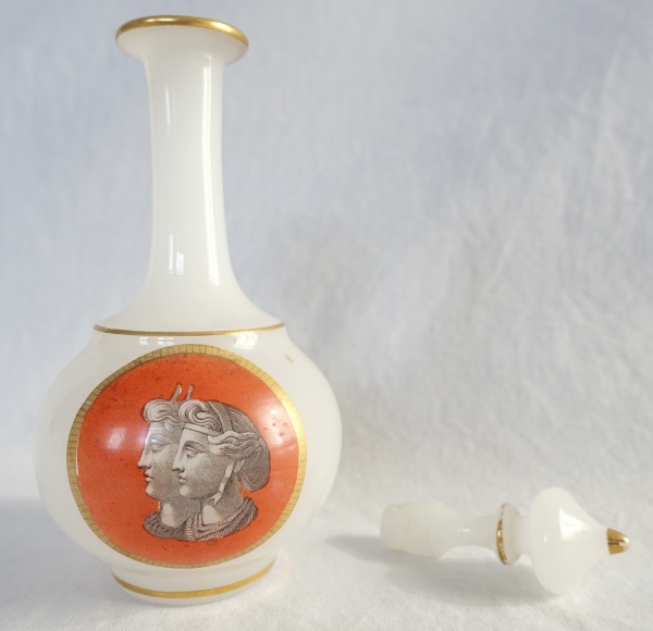 Baccarat crystal opaline liquor bottle - Napoleon III production
