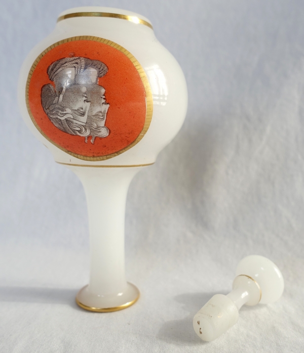 Baccarat crystal opaline liquor bottle - Napoleon III production