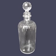 Rare carafe à liqueur en cristal de Baccarat, modèle Richelieu, étiquette papier