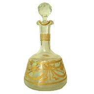 St Louis crystal liquor decanter enhanced with fine gold