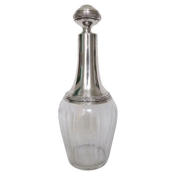 Carafe à liqueur en cristal de Baccarat et argent massif, poinçon Minerve, par Ravinet d'Enfert