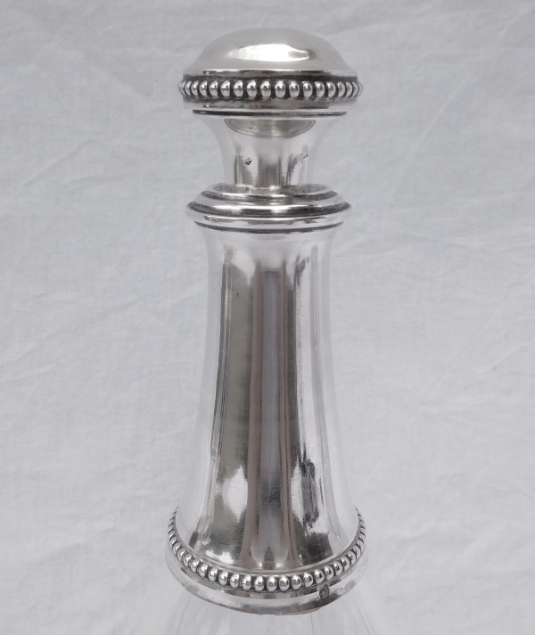 Baccarat crystal and sterling silver wine decanter, Louis XVI style
