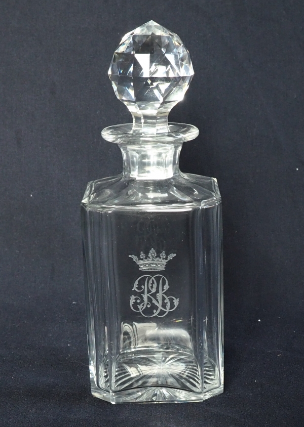 Carafe à whisky ou cognac en cristal de Baccarat - couronne de Marquis