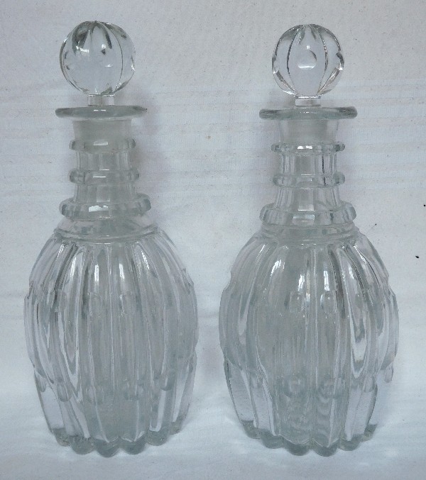 Carafe à vin flacon à whisky en cristal, Le Creusot ou Baccarat vers 1830