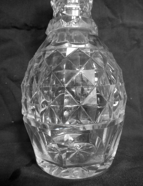 Le Creusot crystal whisky decanter / wine decanter, early 19th century circa 1820