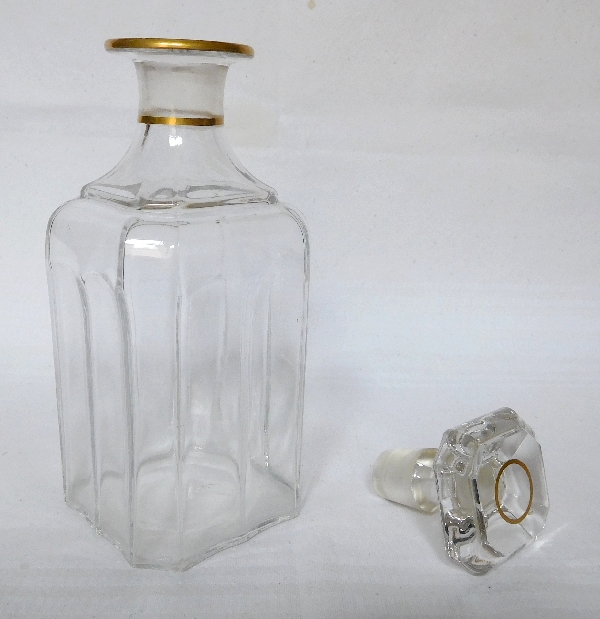 Carafe à whisky en cristal de Baccarat rehaussée à l'or fin, époque milieu XIXe