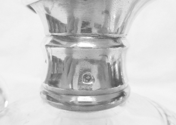 Carafe à vin fin ou à whisky en cristal de Baccarat et argent massif