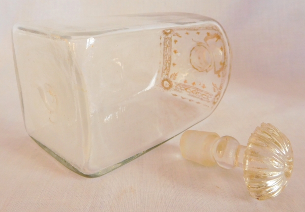 Carafe à whisky ou liqueur en verre soufflé et doré d'époque Louis XVI - XVIIIe siècle
