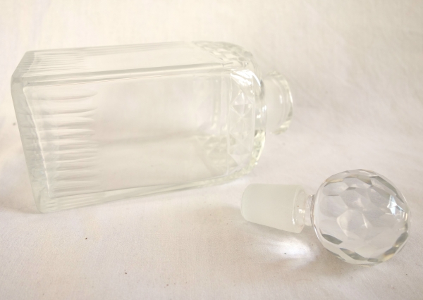 Burr wallnut and Le Creusot crystal liquor set, Empire period, early 19th century