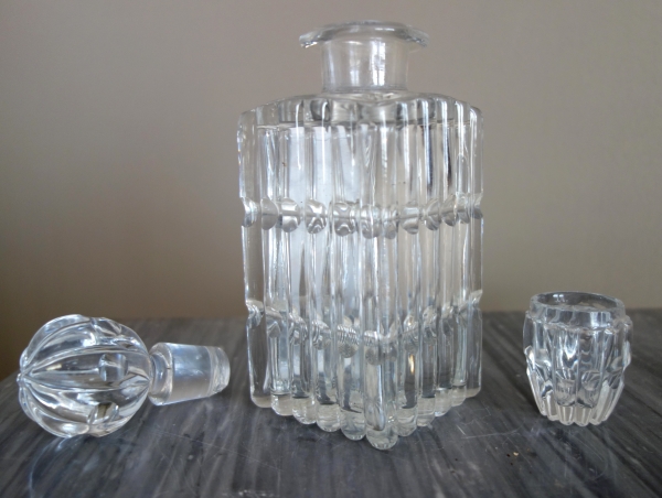Cave à liqueur d'époque Empire en cristal du Creusot et acajou - complète avec ses verres