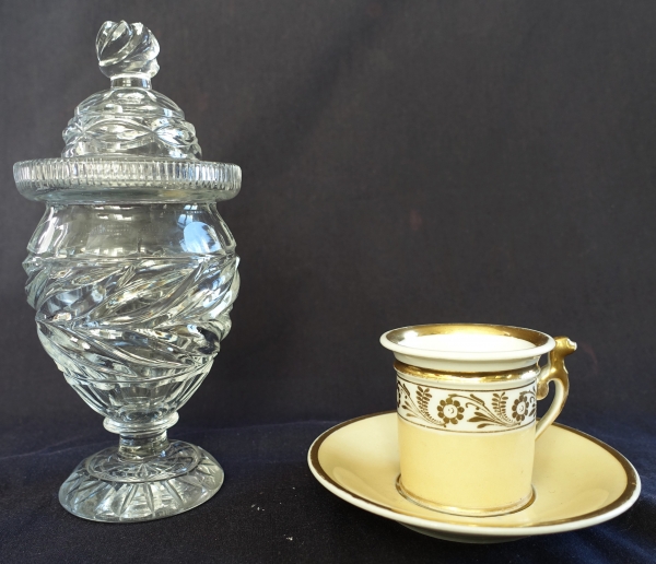 Le Creusot : early 19th century crystal jam jar - 19,8cm