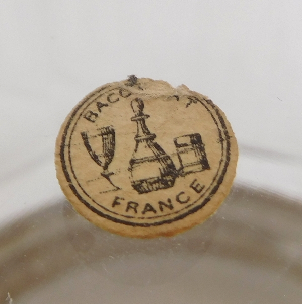 Confiturier de style Louis XVI en cristal de Baccarat et argent massif - Poinçon Minerve - étiquette papier