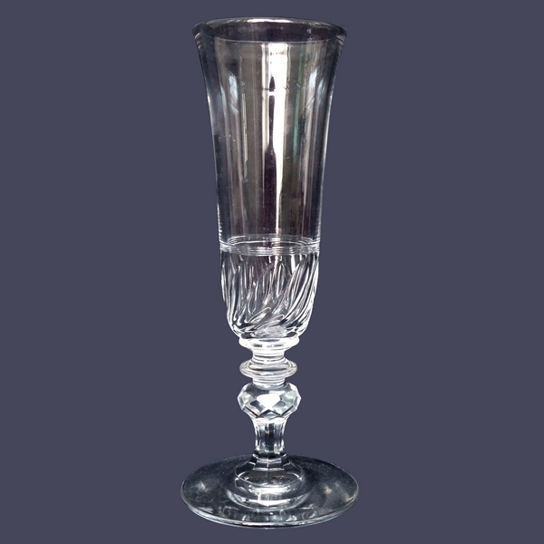Flûte à champagne en cristal de Baccarat forme tulipe, époque Napoléon III