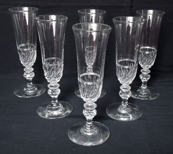 Flûte à champagne en cristal de Baccarat forme tulipe, époque Napoléon III