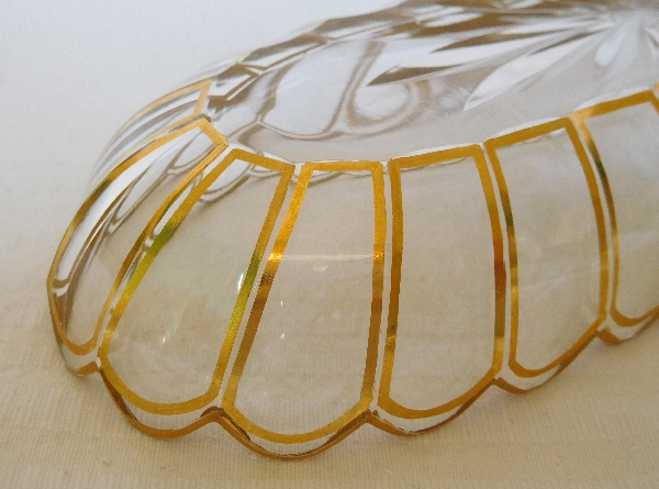 Small Baccarat crystal brush box gilt with fine gold