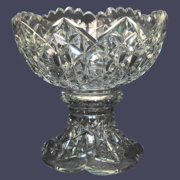 Stunning, rare Baccarat crystal fruit jar / table center piece, Juigne pattern