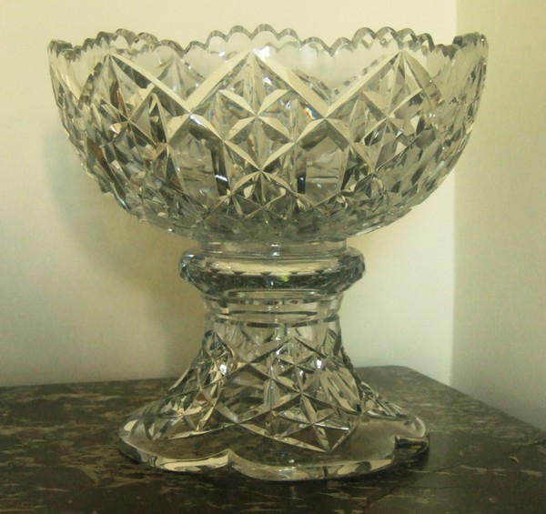 Stunning, rare Baccarat crystal fruit jar / table center piece, Juigne pattern