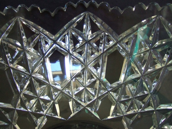 Stunning, rare Baccarat crystal fruit jar / table center piece, Juigne pattern