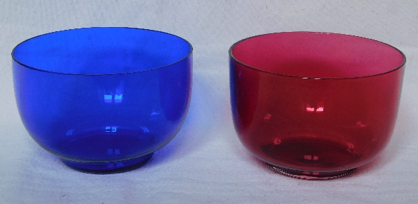 Bol, ramequin en cristal de Baccarat bleu cobalt