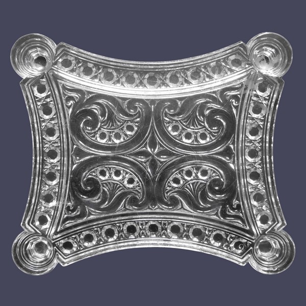 Dessous de plat en cristal de Baccarat d'époque Art Nouveau signé