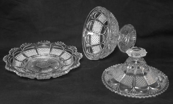 Drageoir en cristal de Baccarat / Le Creusot taillé et moulé, époque XIXe siècle