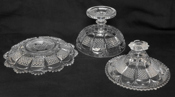 Drageoir en cristal de Baccarat / Le Creusot taillé et moulé, époque XIXe siècle