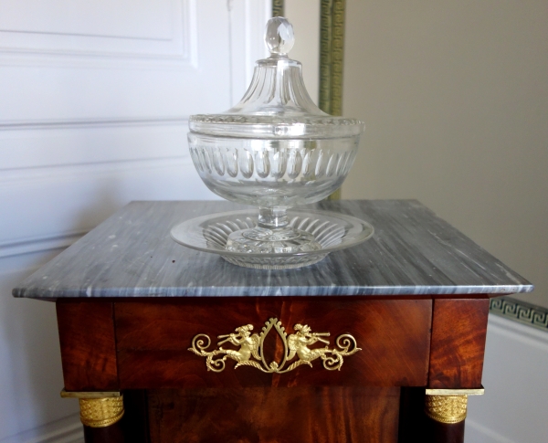 Drageoir en cristal taillé du Creusot d'époque 1830 - 1840