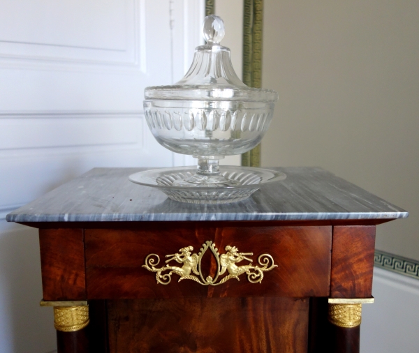 Drageoir en cristal taillé du Creusot d'époque 1830 - 1840