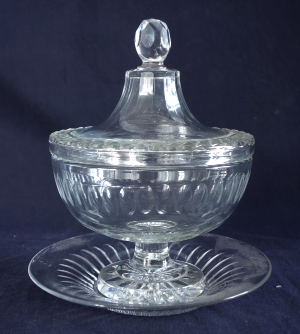 Drageoir en cristal taillé du Creusot d'époque 1830 - 1840