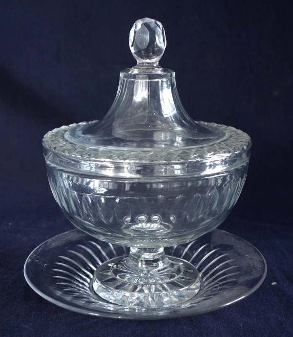 Drageoir en cristal taillé du Creusot d'époque 1830 - 1840