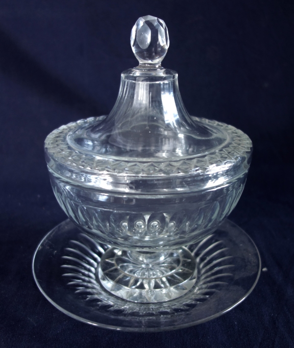 Drageoir en cristal taillé du Creusot d'époque 1830 - 1840