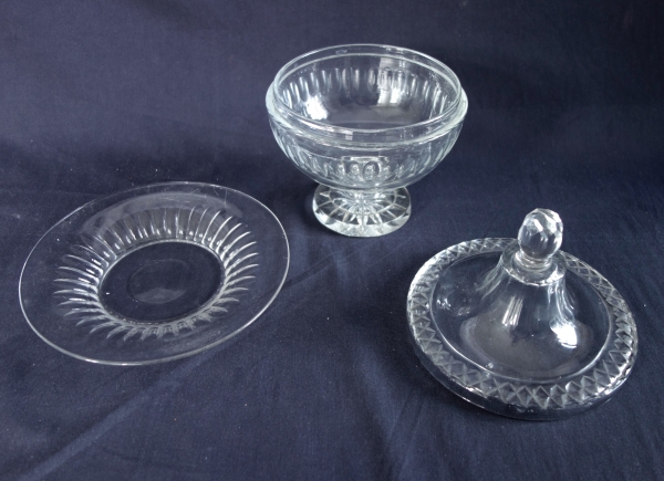 Drageoir en cristal taillé du Creusot d'époque 1830 - 1840