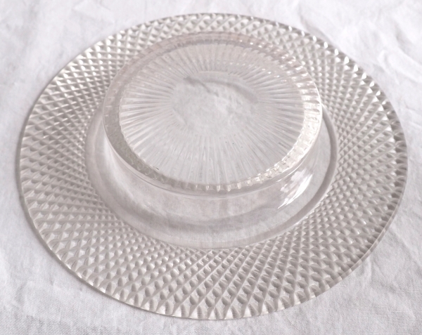 Le Creusot : drageoir bonbonnière en cristal taillé d'époque Empire Restauration vers 1815 - 1820