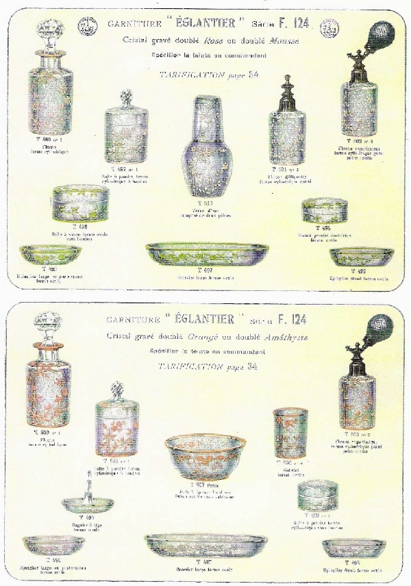 Large Baccarat crystal ovale powder box, Eglantier pattern