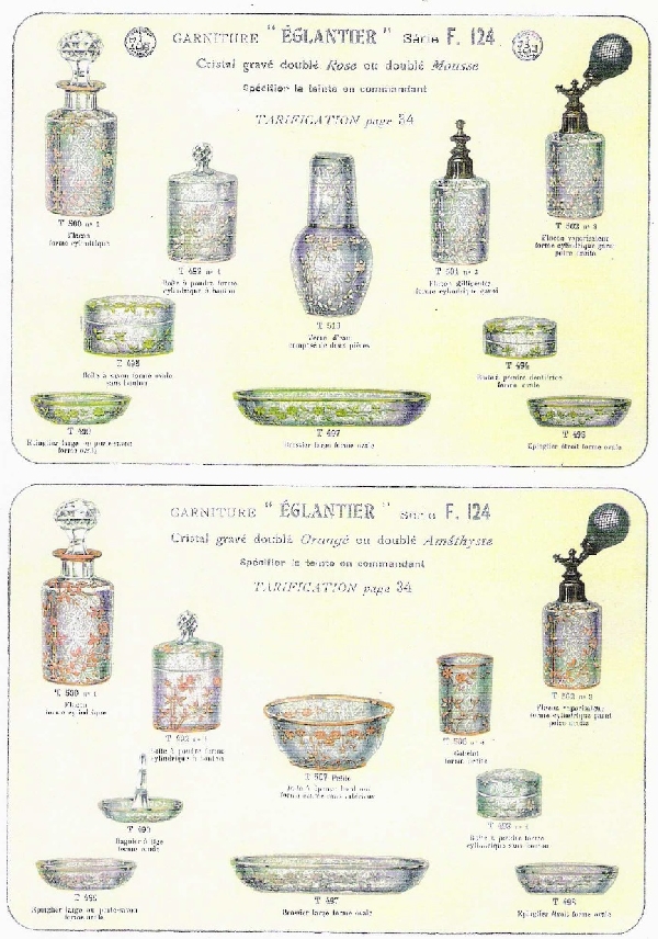 Porte-savon en cristal de Baccarat, modèle Eglantier violet