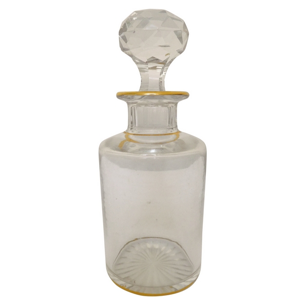 Baccarat crystal perfume bottle gilt with fine gold - 12cm