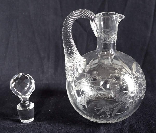 Baccarat crystal bottle, Mimosa pattern