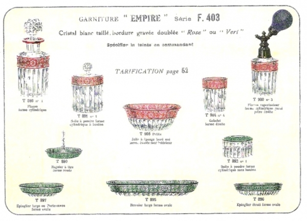 Flacon à parfum en cristal de Baccarat overlay vert, modèle Empire - 15,2cm