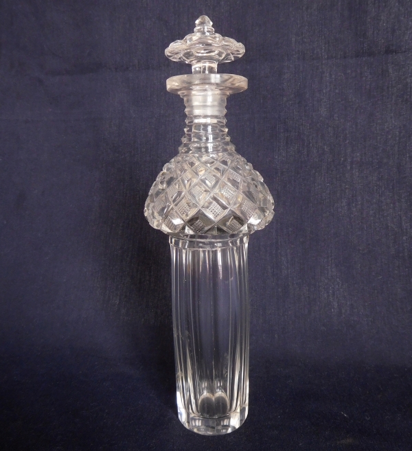 Le Creusot / Baccarat crystal melissa water bottle, patinated bronze frame