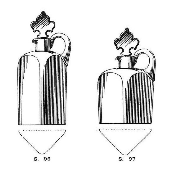 Flacon / carafe à whisky en cristal de Baccarat réhaussé à l'or fin, fleur de lys, vers 1900