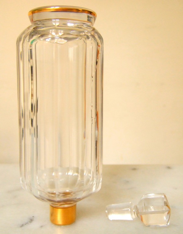 Carafe à liqueur en cristal de Baccarat doré à l'or fin, modèle Malmaison